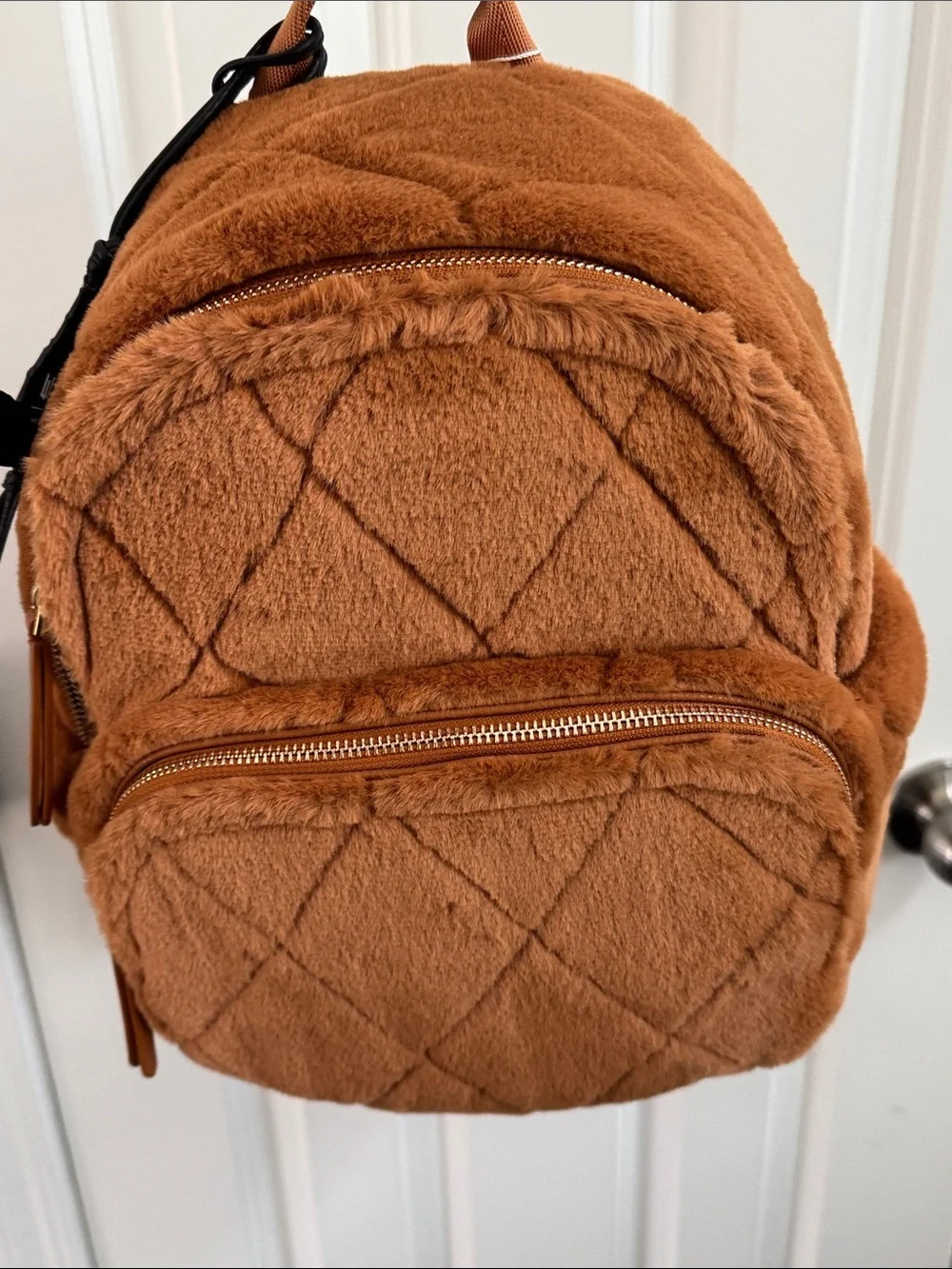 Vera Bradley x Wicked Quilted Plush Mini Backpack in Rust